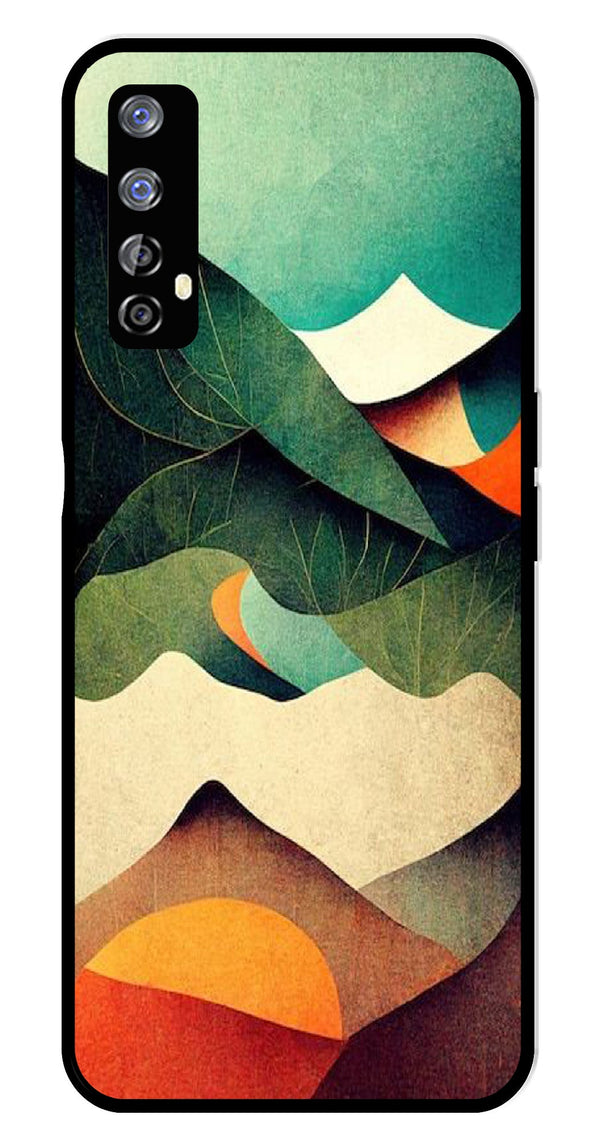 MultiColor Pattern Metal Mobile Case for Realme 7   (Design No -43)