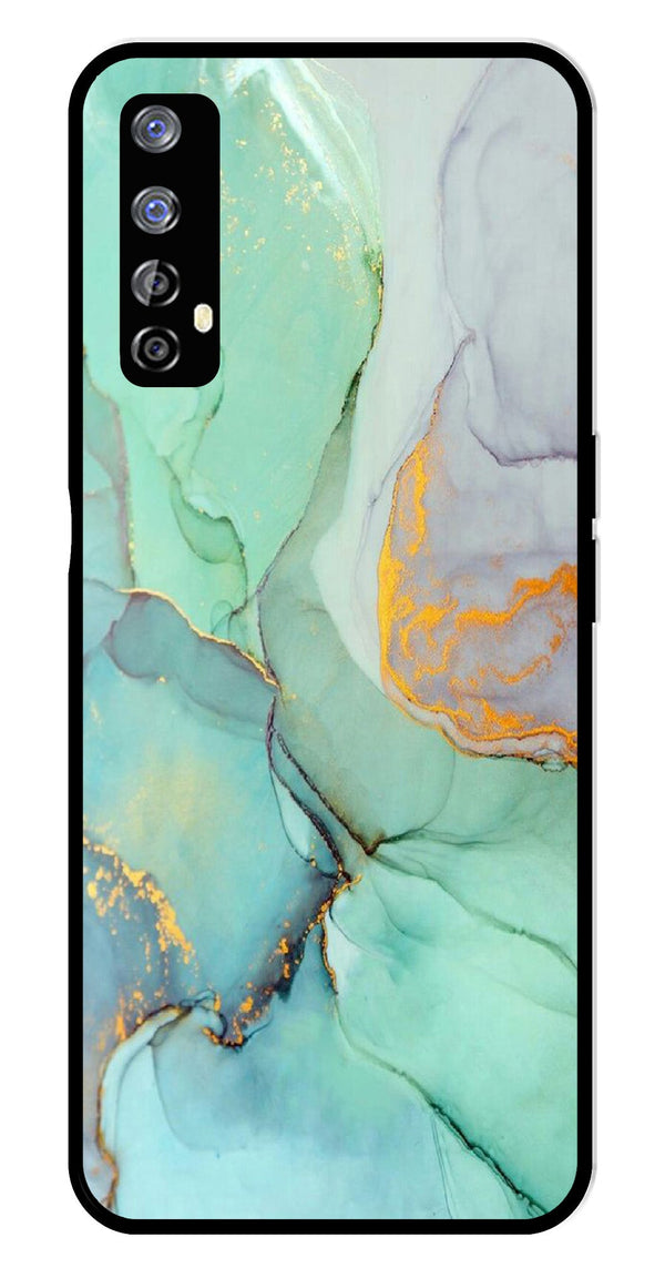 Marble Design Metal Mobile Case for Realme 7   (Design No -46)