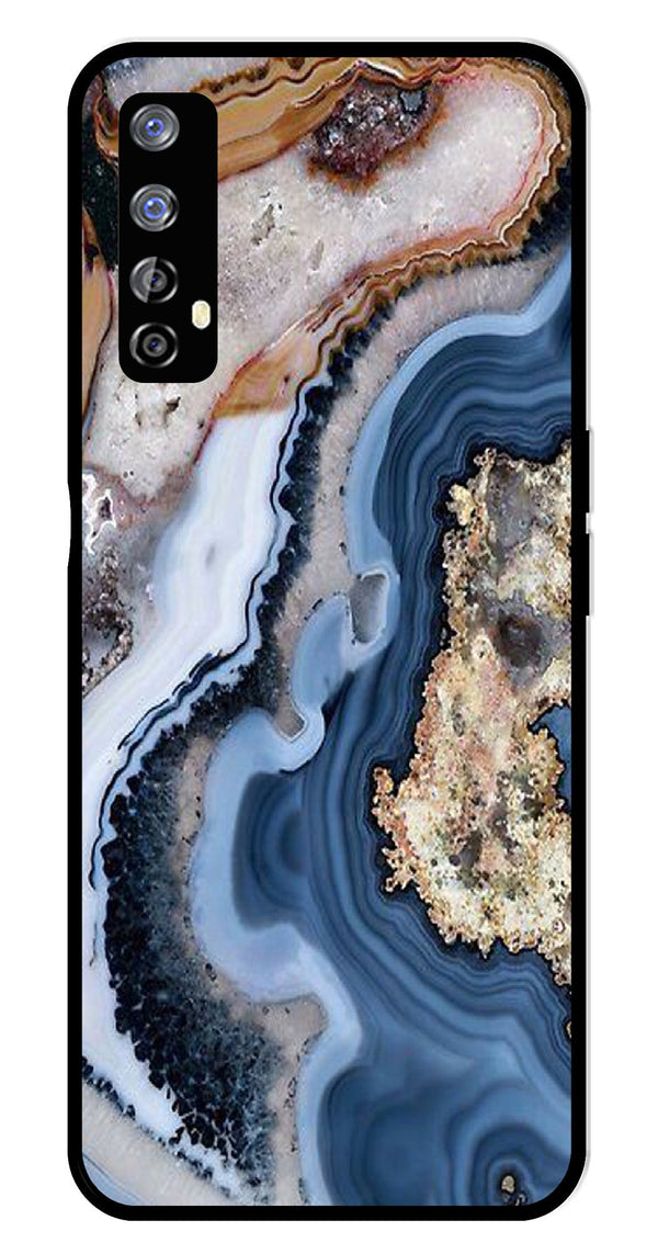 Marble Design Metal Mobile Case for Realme 7   (Design No -53)