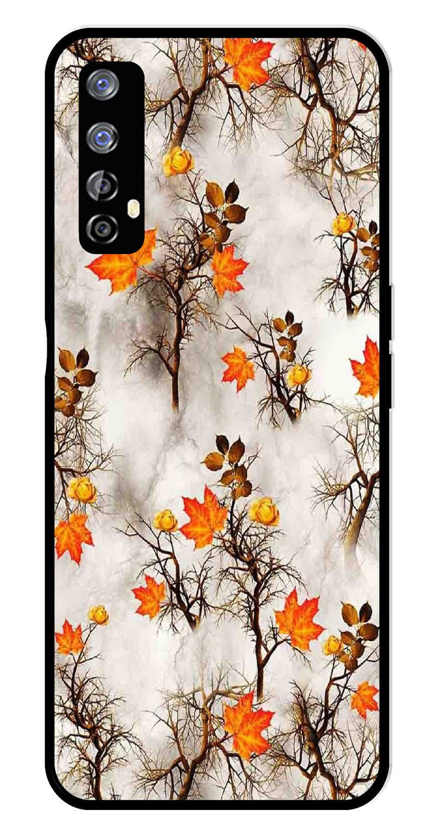 Autumn leaves Metal Mobile Case for Realme 7   (Design No -55)