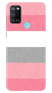 Pink white pattern Mobile Back Case for Realme 7i (Design - 55)