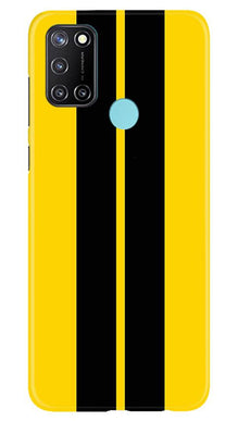 Black Yellow Pattern Mobile Back Case for Realme 7i (Design - 377)