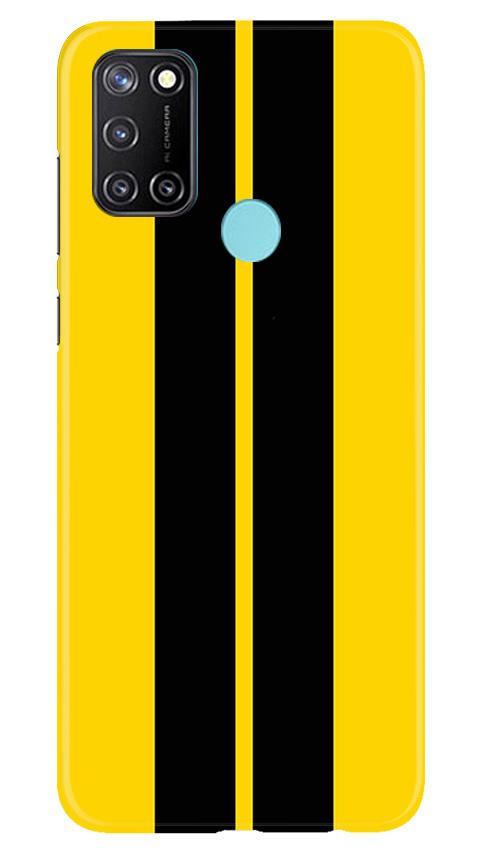 Black Yellow Pattern Mobile Back Case for Realme C17 (Design - 377)