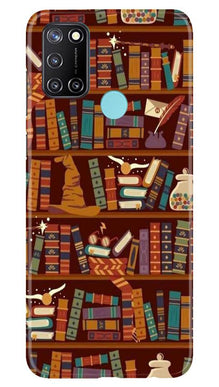 Book Shelf Mobile Back Case for Realme C17 (Design - 390)