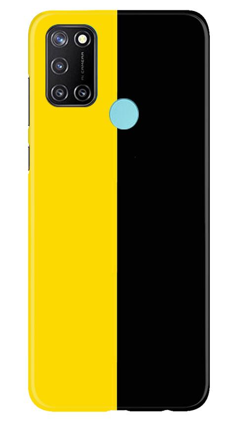 Black Yellow Pattern Mobile Back Case for Realme C17 (Design - 397)