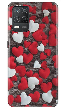 Red White Hearts Case for Narzo 30 5G(Design - 105)