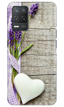 White Heart Mobile Back Case for Realme 8 5G (Design - 298)