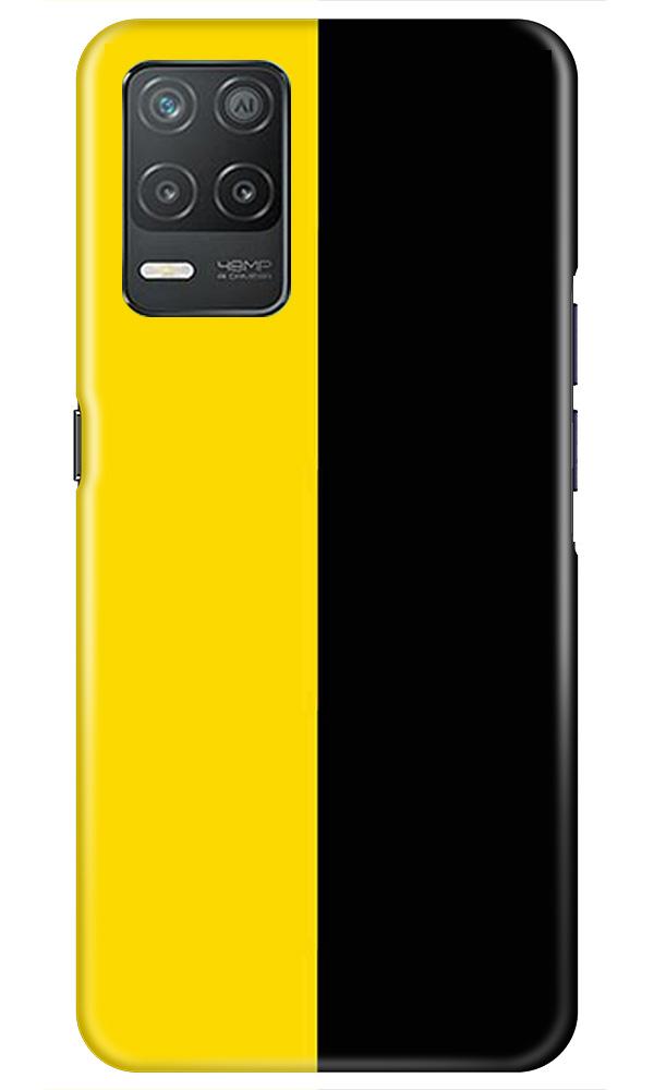 Black Yellow Pattern Mobile Back Case for Realme 8 5G (Design - 397)