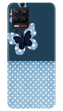 White dots Butterfly Mobile Back Case for Realme 8 Pro (Design - 31)