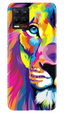 Colorful Lion Mobile Back Case for Realme 8  (Design - 110)