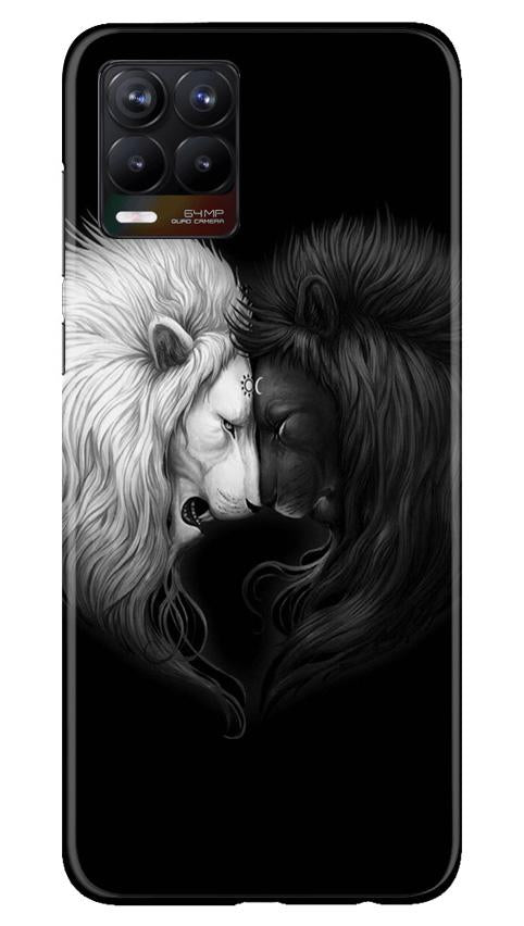 Dark White Lion Case for Realme 8  (Design - 140)