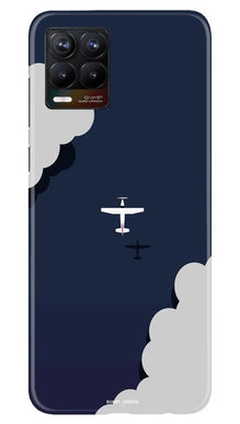Clouds Plane Mobile Back Case for Realme 8 (Design - 196)