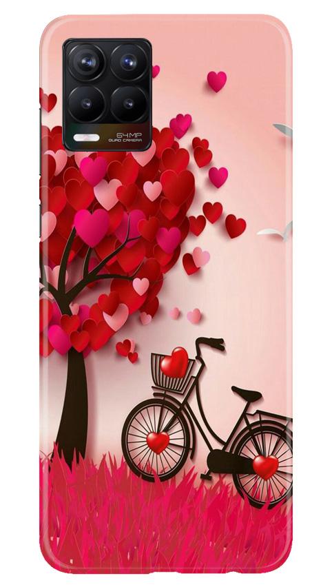 Red Heart Cycle Case for Realme 8 (Design No. 222)