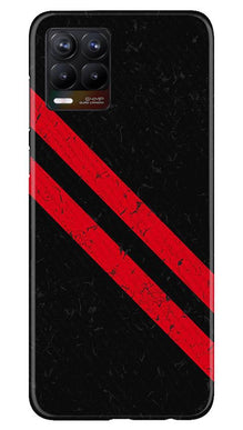 Black Red Pattern Mobile Back Case for Realme 8 (Design - 373)