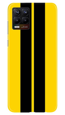Black Yellow Pattern Mobile Back Case for Realme 8 (Design - 377)