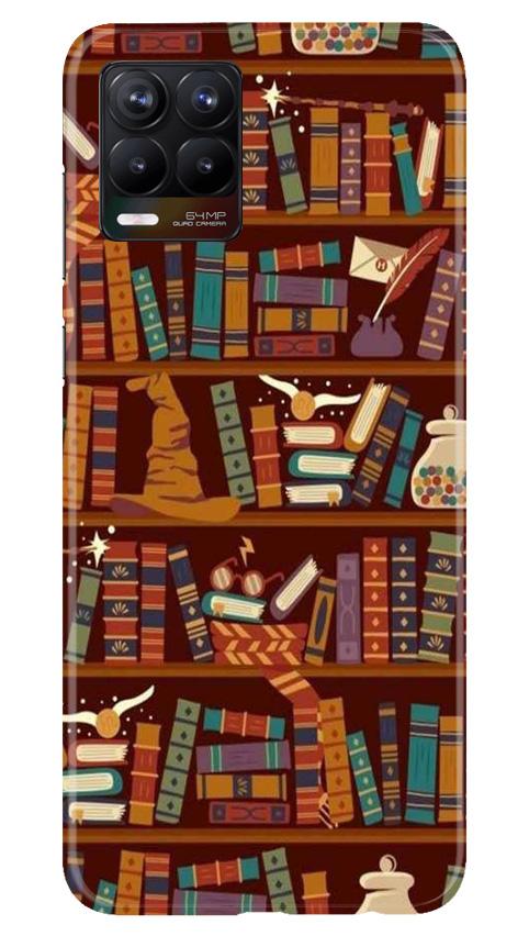 Book Shelf Mobile Back Case for Realme 8 (Design - 390)