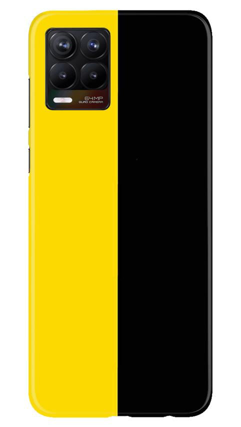 Black Yellow Pattern Mobile Back Case for Realme 8 (Design - 397)