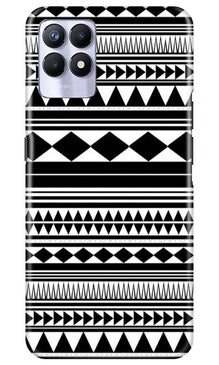 Black white Pattern Mobile Back Case for Realme 8i (Design - 5)