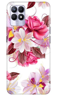 Beautiful flowers Mobile Back Case for Realme 8i (Design - 23)