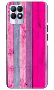 Wooden look Mobile Back Case for Realme 8i (Design - 24)