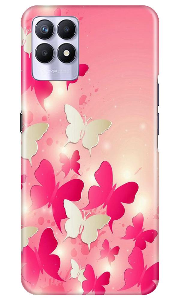White Pick Butterflies Case for Realme 8i