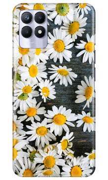 White flowers2 Mobile Back Case for Realme 8i (Design - 62)