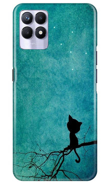 Moon cat Mobile Back Case for Realme 8i (Design - 70)