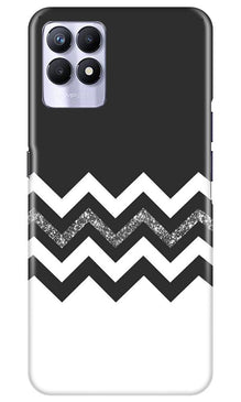 Black white Pattern2Mobile Back Case for Realme 8i (Design - 83)