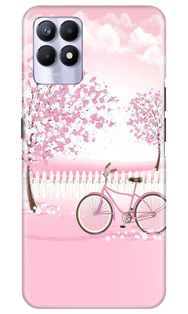 Pink Flowers Cycle Case for Realme 8i(Design - 102)