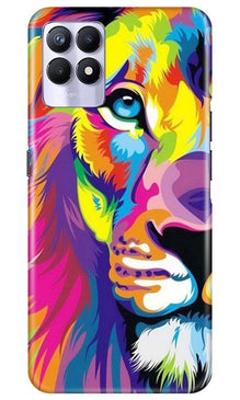 Colorful Lion Mobile Back Case for Realme 8i  (Design - 110)