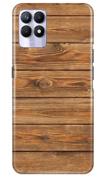 Wooden Look Mobile Back Case for Realme 8i  (Design - 113)
