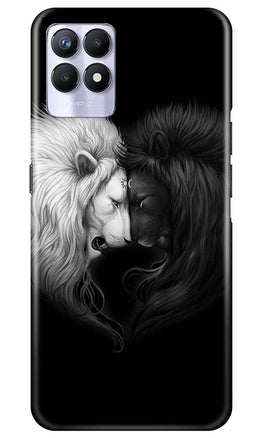 Dark White Lion Case for Realme 8i(Design - 140)