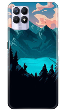 Mountains Mobile Back Case for Realme 8i (Design - 186)