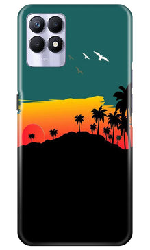 Sky Trees Mobile Back Case for Realme 8i (Design - 191)
