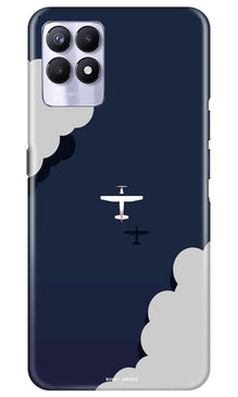 Clouds Plane Mobile Back Case for Realme 8i (Design - 196)