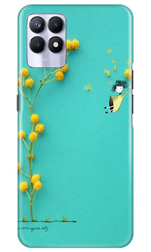 Flowers Girl Mobile Back Case for Realme 8i (Design - 216)