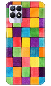 Colorful Square Mobile Back Case for Realme 8i (Design - 218)