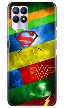 Superheros Logo Mobile Back Case for Realme 8i (Design - 251)