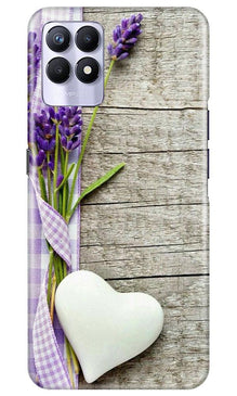 White Heart Mobile Back Case for Realme 8i (Design - 298)