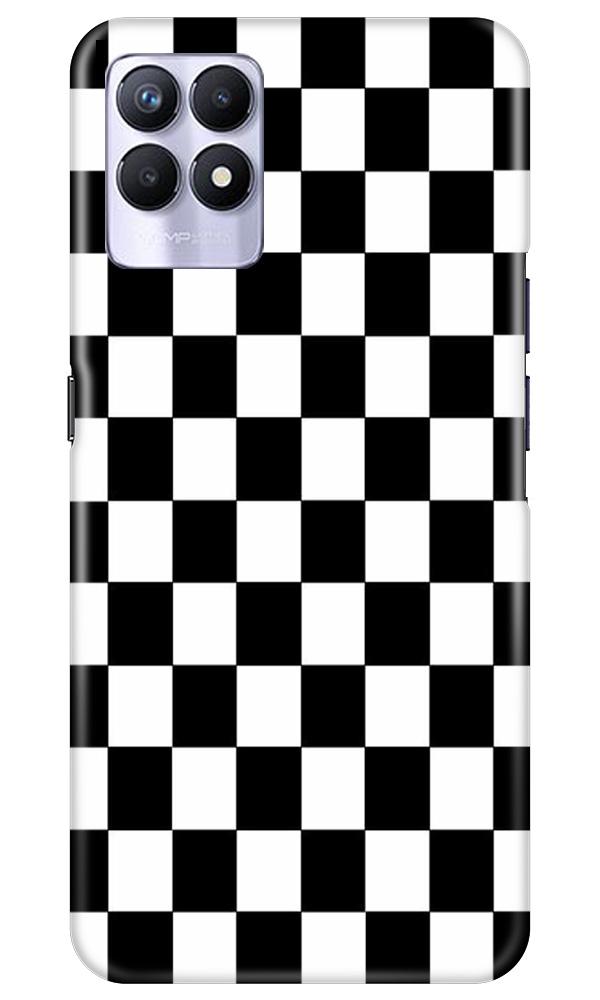 Black White Boxes Mobile Back Case for Realme 8i (Design - 372)