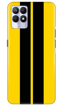 Black Yellow Pattern Mobile Back Case for Realme 8i (Design - 377)