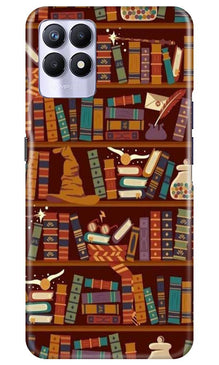 Book Shelf Mobile Back Case for Realme 8i (Design - 390)