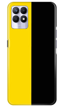 Black Yellow Pattern Mobile Back Case for Realme 8i (Design - 397)