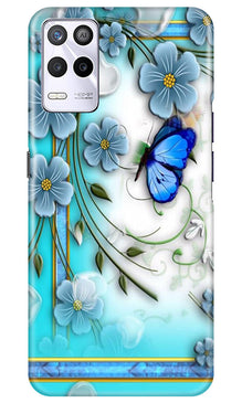 Blue Butterfly Mobile Back Case for Realme 9 5G (Design - 21)