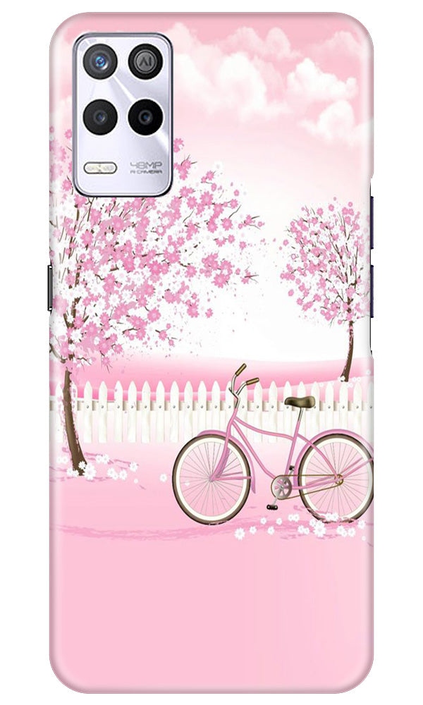 Pink Flowers Cycle Case for Realme 9 5G  (Design - 102)