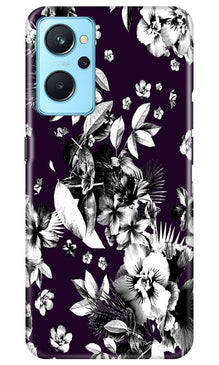 white flowers Mobile Back Case for Realme 9i (Design - 7)