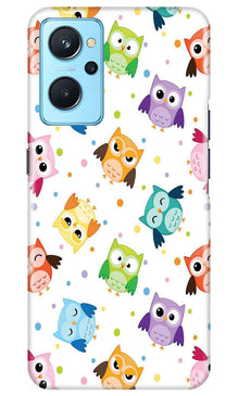 Owl Baground Pattern shore Mobile Back Case for Realme 9i (Design - 13)