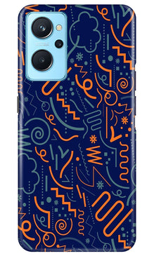 Line Art Baground Mobile Back Case for Realme 9i (Design - 26)