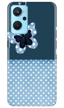 White dots Butterfly Mobile Back Case for Realme 9i (Design - 31)