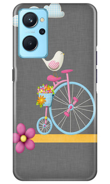 Sparron with cycle Mobile Back Case for Realme 9i (Design - 34)